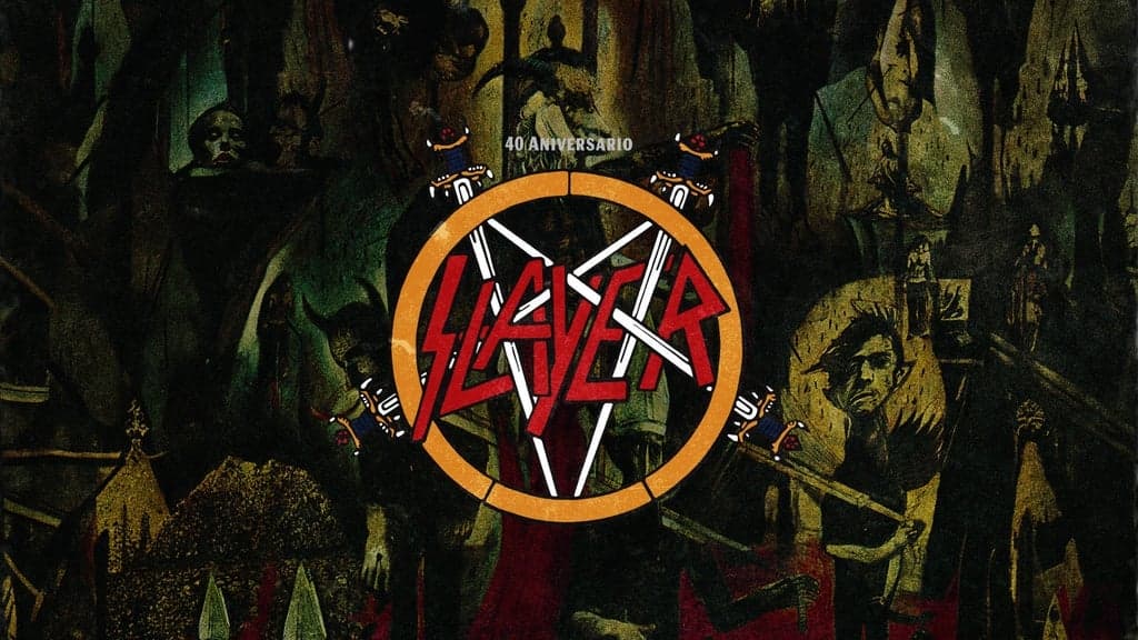 Fondo promocional del evento SLAYER: Reign In Blood 40th Anniversary 2026