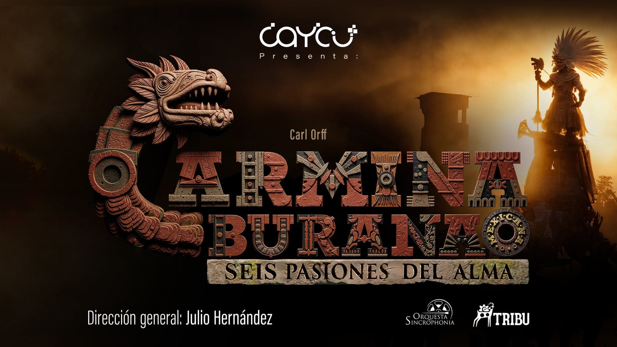 Fondo promocional del evento Carmina Burana Mexicana. Seis pasiones del alma