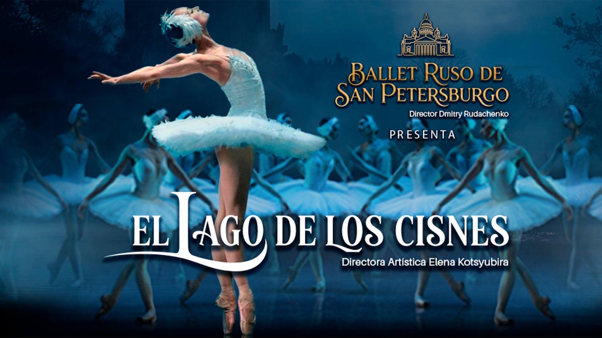 Fondo promocional del evento "Lago de los Cisnes" Ballet Ruso de San Petersburgo